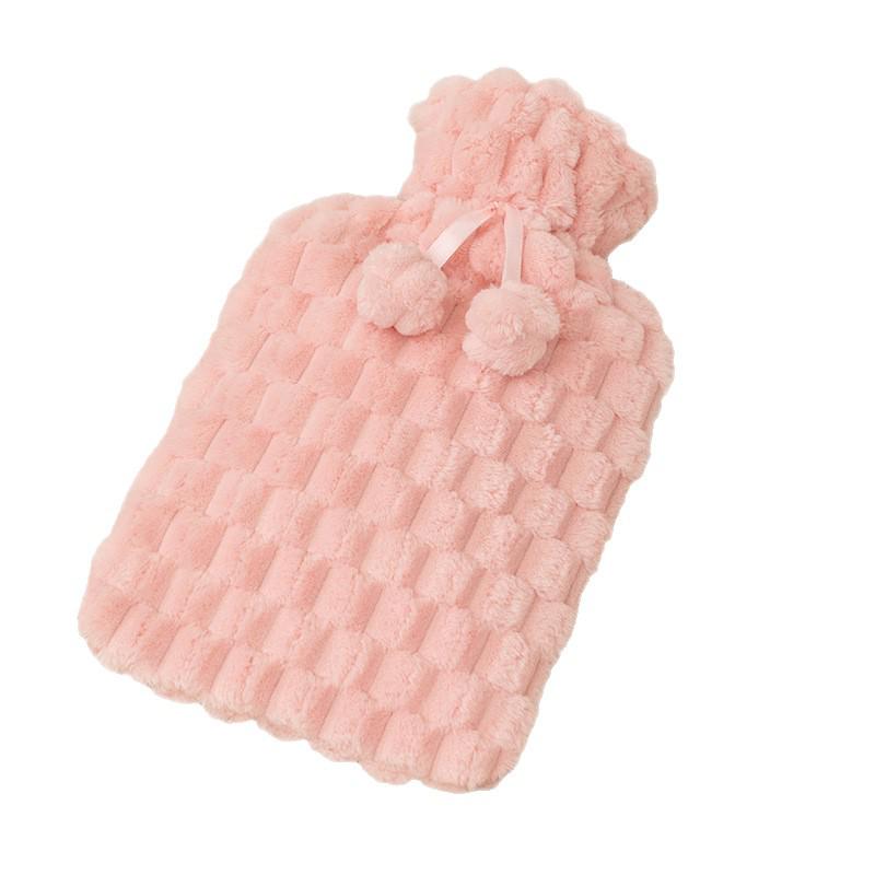 Leak-proof Plush Hot Water Bottle Hand Warmer - Safe Anti-scald Design for Women’s Abdomen, Neck, and In-bed Use