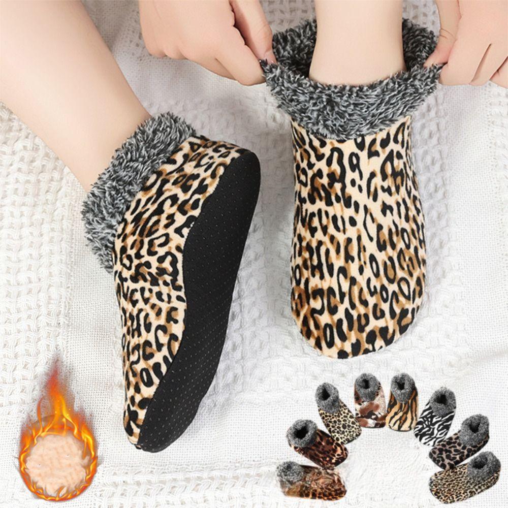 Winter Warm Home Shoes Socks Thick Non Slip Short Socks Fashion Plush Floor Socks For Women