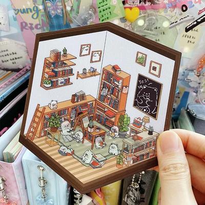 Make Landscape Sticker Sweet DIY Decor 3D Stacking Sticker Micro Scrapbook Scene Sticker for Kids Cute Creative