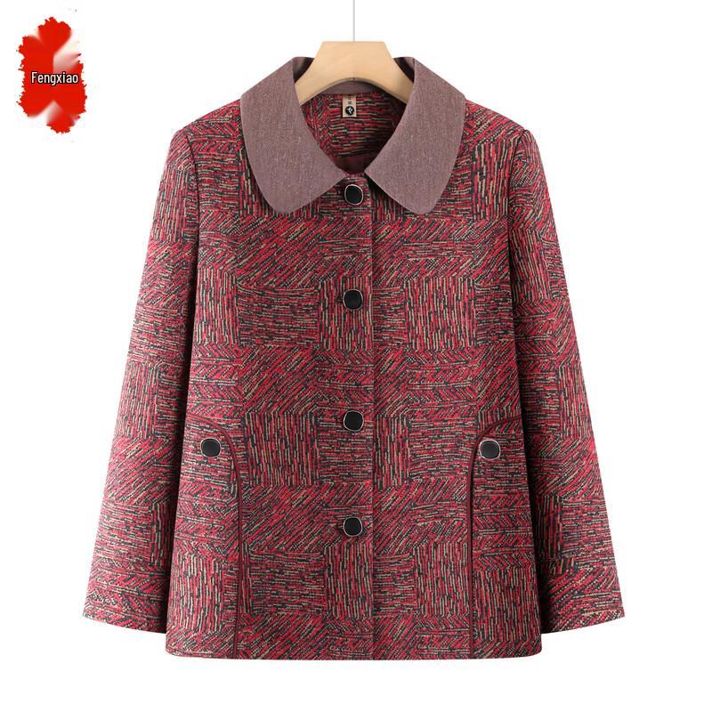 Fengxiao Grandma Autumn Lapel Jacket for Elderly Women XL