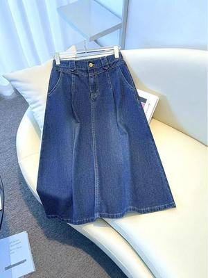2025 New High-Waisted Slim-Fit Denim Skirt: Mid-Length, Versatile & Flattering for Petite Women