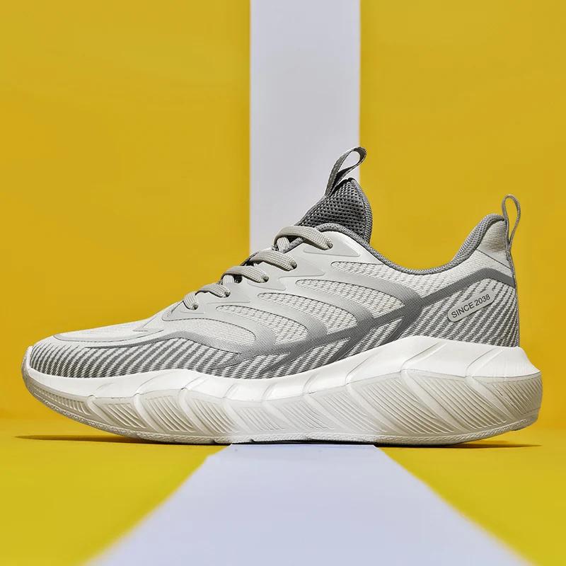 2025 New Men s Breathable Lightweight Sneakers Fashion Running Shoes for Walking Comfortable Casual Athletic Shoes Daily Wear 39 бежевый 4676₽