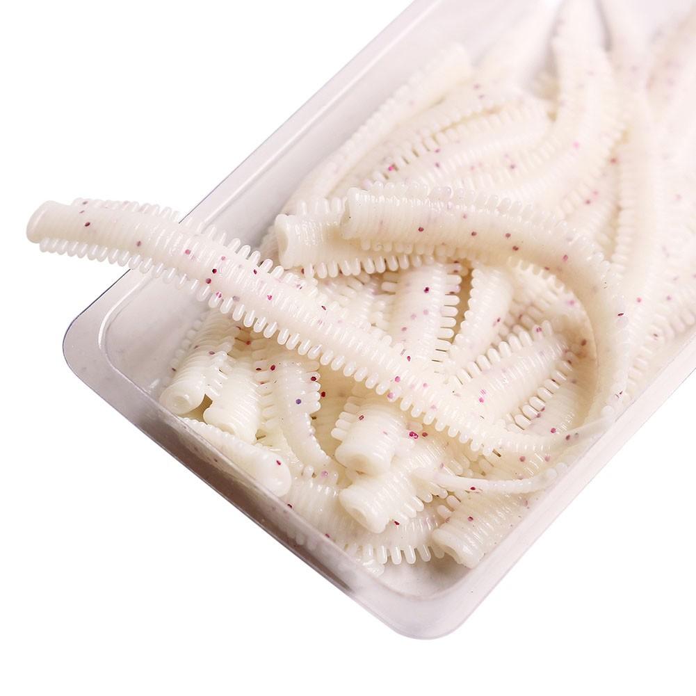 10Pcs Simulation Sand Silkworm Fishing Lure - TPR Soft Bait with Shrimp Fish Scent Stretchable Soft Tear-Resistant