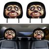 1pair Elastic Fabric Animal Car Pillowcase Universal Fit Flat Print Headrest  Holiday Decor