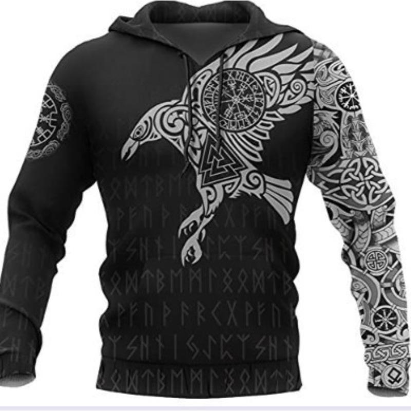 Tattoo Eagle 3D Digital Printed Sweatshirt Hoodie Men's Sweatshirt Long Sleeves