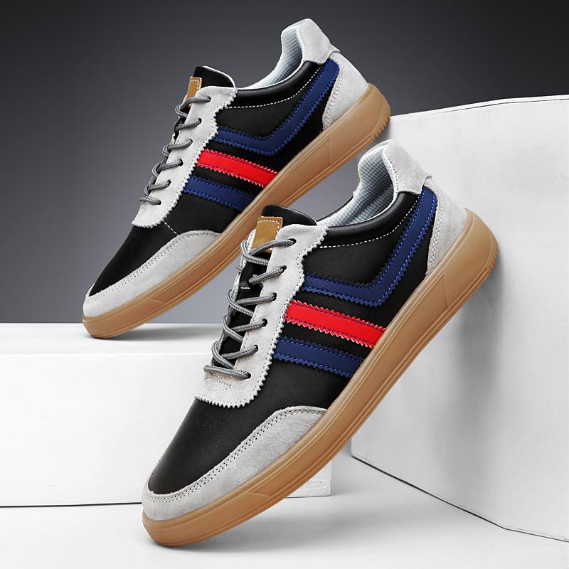 Fashion Genuine Leather Mens Sneakers Minimalist Non Slip Casual Shoes Lace Up Male Skateboard Footwear New Leisure Walk Tenis Masculino