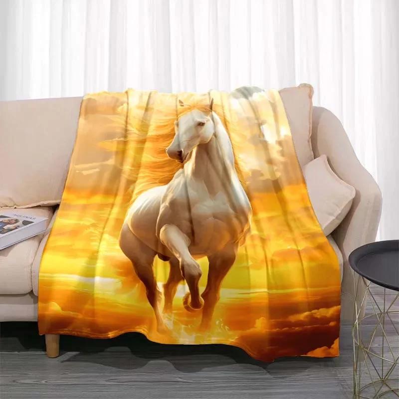 3D Tier Pferdemuster Heimdecke Einhornmuster Schlafzimmer Wohnzimmer Dekoration Picknickdecken für Kinderzimmer Bett Geschenk
