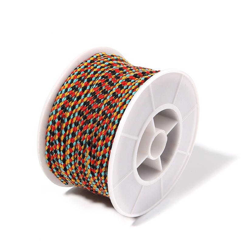 25M/Roll Colorful Cotton Thread Rope Four-Strand Braided Twist Cord for Jewelry Making DIY Bracelet Decoration Lanyard Supplies