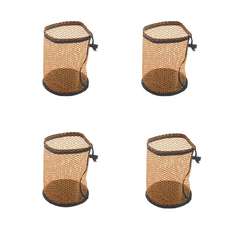 Sports Mesh Storage Organiser Pack of 4 Piece Drawstring Bag Holds 50 Golf Balls Lightweight Polyester Net Bag