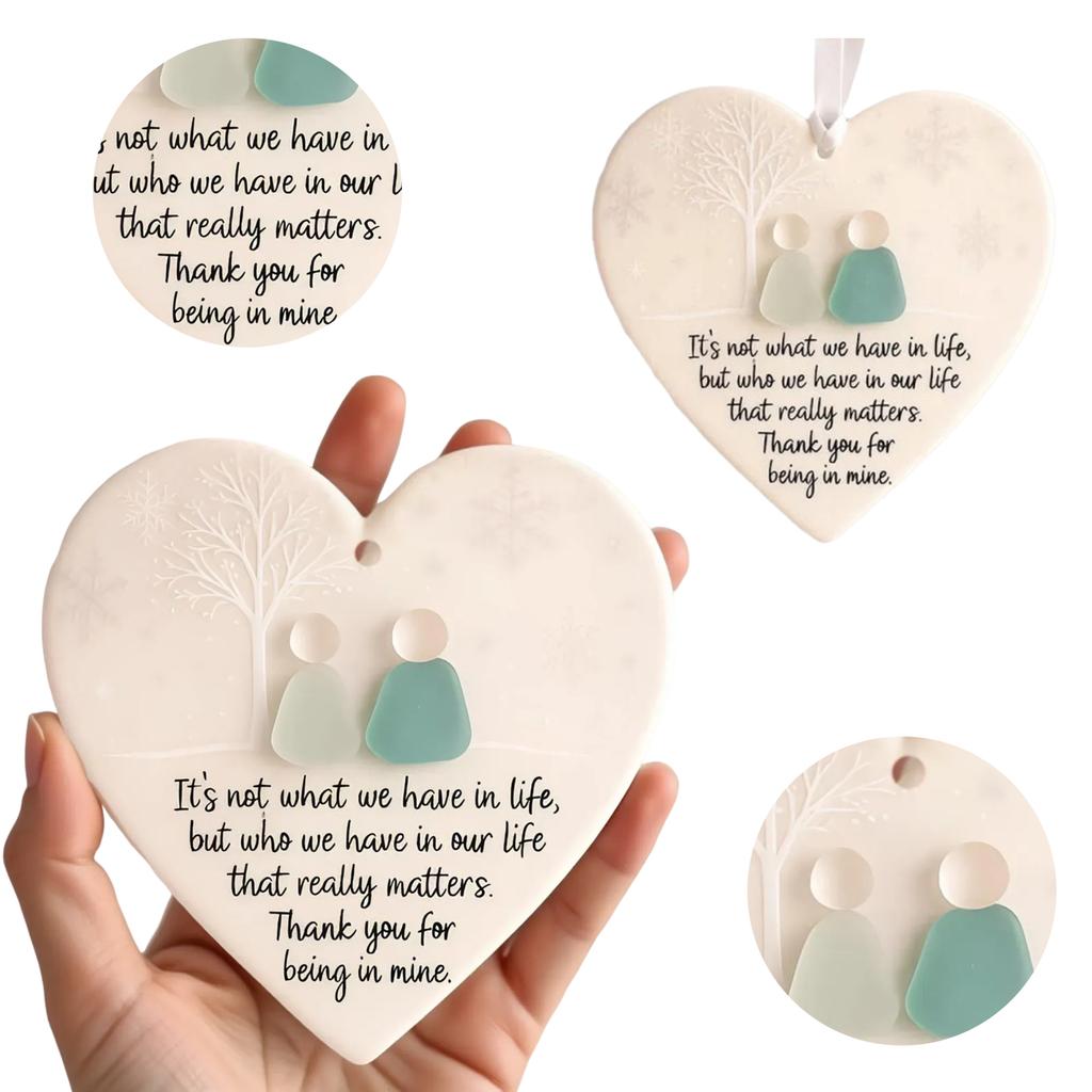 Heart-Shaped Sea Glass Friendship Decor Timeless Keepsake Heart Hanging Pendant for Girls Teens Women Adults True Friends