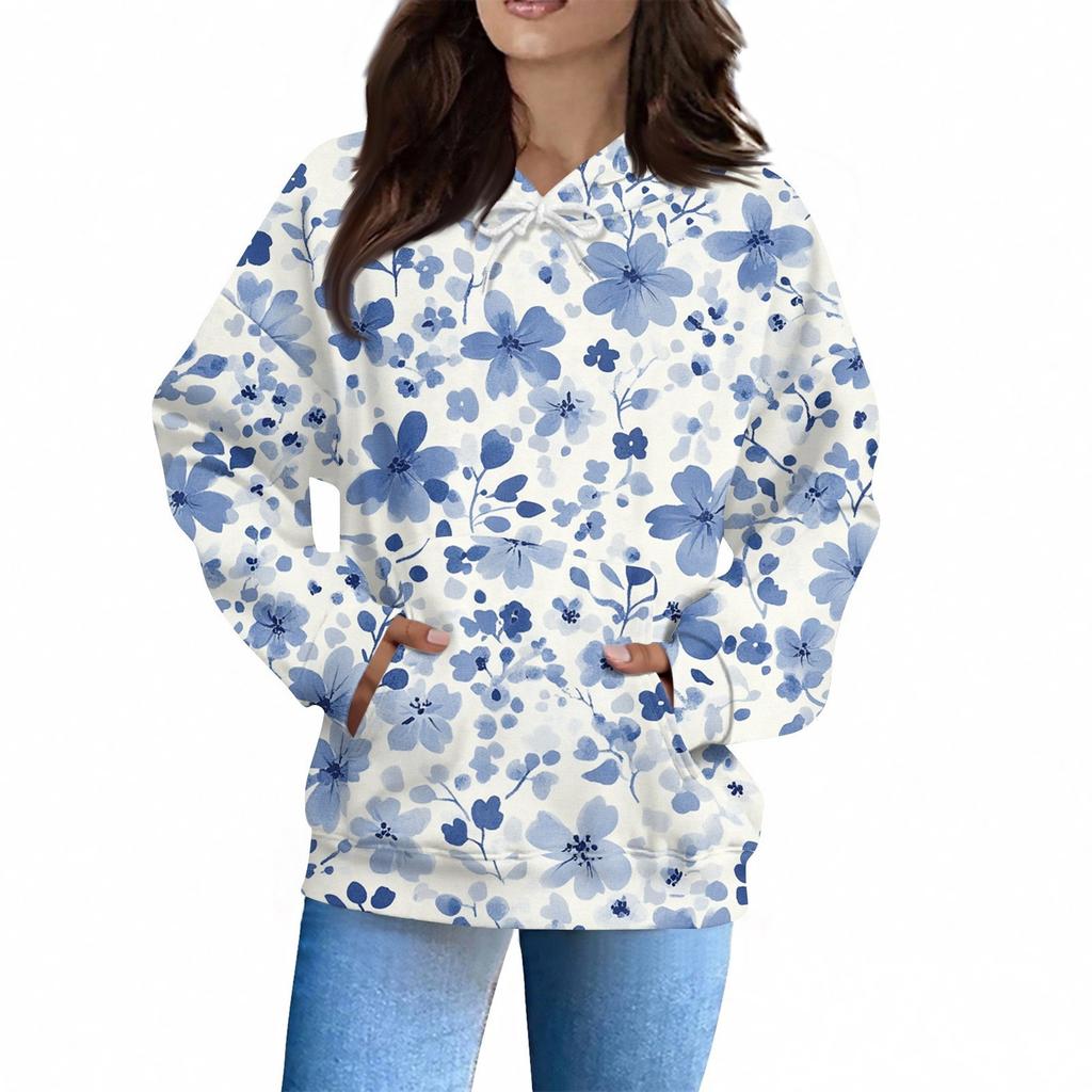 Women's Fashion Daily Casual Hoodie Long Sleeve Printed Top
