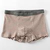 Men Boxer Underwear with U-Convex Design 3D Fit Comfortable Elastic Waistband Horizontal Stripes Shorts Panties