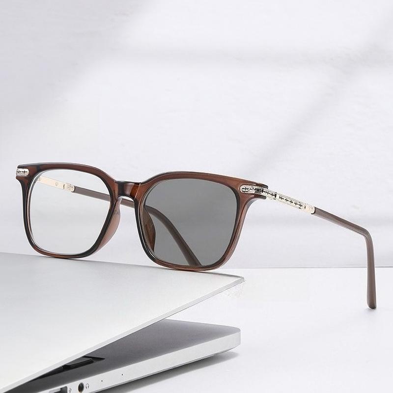 Casual Square-Frame Photochromic Myopia Glasses Comfortable and Durable Anti-Blue Light Eyewear Minus Diopter 0 To -4.0