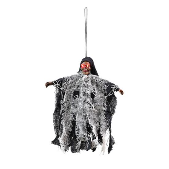 Halloween Hanging Ghost Scary Grim Reaper Prop with LED Glowing Eyes And Chain for Outdoor Yard Lawn Tree Haunted House Decor