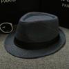 Cotton and Linen Fabric Panama Solid Color Top Hat Jazz Hat Sun Hat Men's and Women's Couple British Sun Hat