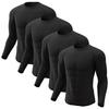 2 Pack Men's Compression Shirts Long Short Sleeve Rash Guard Workout Top, Black