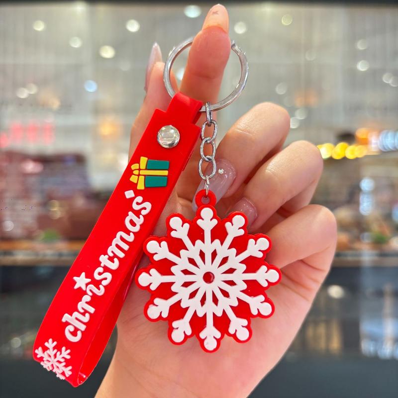 2Pcs Cartoon Cute Santa Claus Tree Keychain Christmas Party Decoration Bag Ornaments Car Key Pendant Exquisite Small Gift