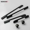 Modern Minimalist Black Aluminum Cabinet Pull Handle Wardrobe Kitchen Drawer Door Hardware
