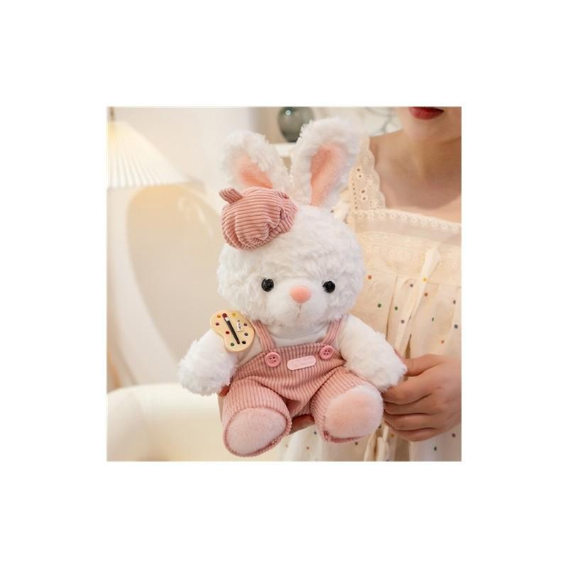 Cute Cartoon Overalls Rabbits And Bear Plush Doll Toys For Kids Playroom Decor And Collecting