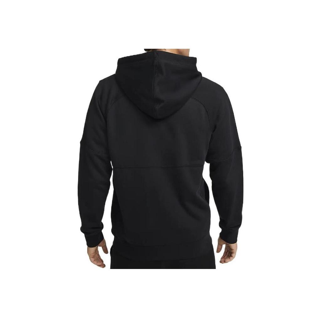 Nike Logo Printed Zip-Up Hoodie Men Outerwear Black DH9685-010