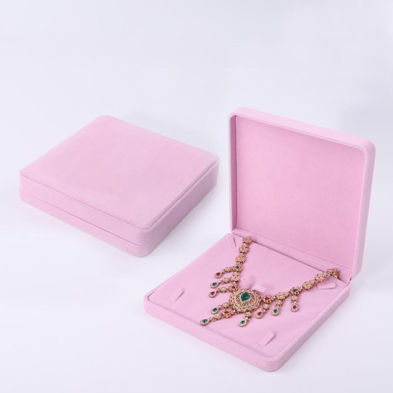 Pink Velvet Jewelry Box with Rounded Corners for Earrings, Bracelets, Rings, and Gifts