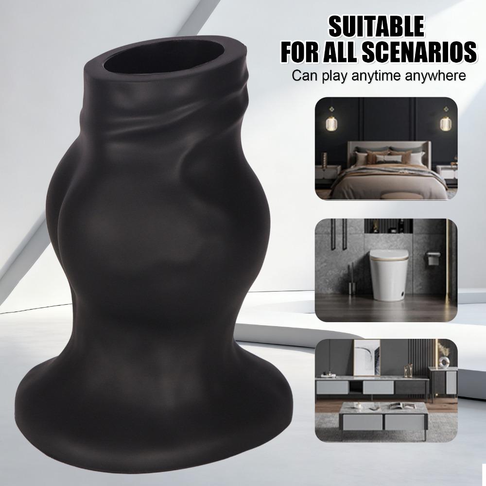 Premium Liquid Silicone Fist Tunnel Butt Plug - Hollow Anal Plug for Stretching, Training & Peeking, Safe Flared Base for Men & Women