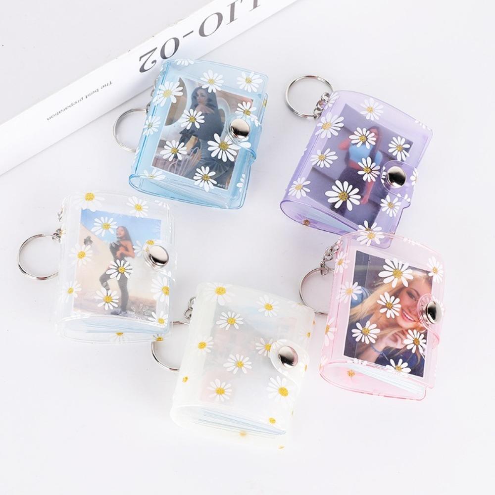 PVC Mini Photo Album Little Daisy Backpack Keyring New Name Card Book