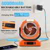 US Shipping Rechargeable Portable Camping Fan 12 Inch 40000mAh Battery Powered Fan with LED Light Digital Display Timer 6