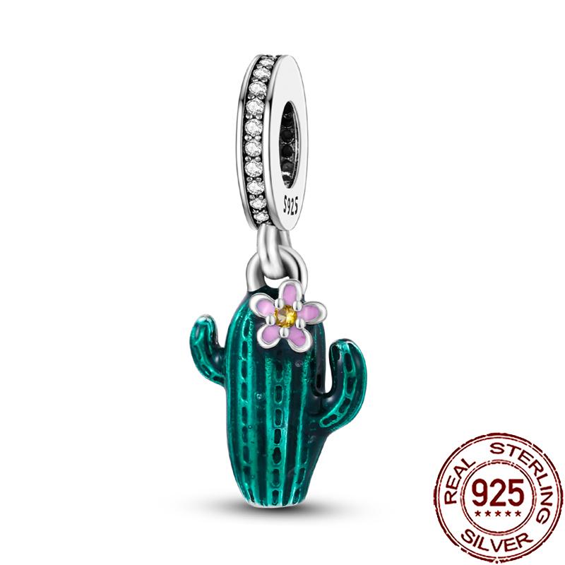 New Charms Copper Colorful Plant Flower Fruit Charm Beads Fit Snake Chain Bracelet Necklace Women Diy Jewelry