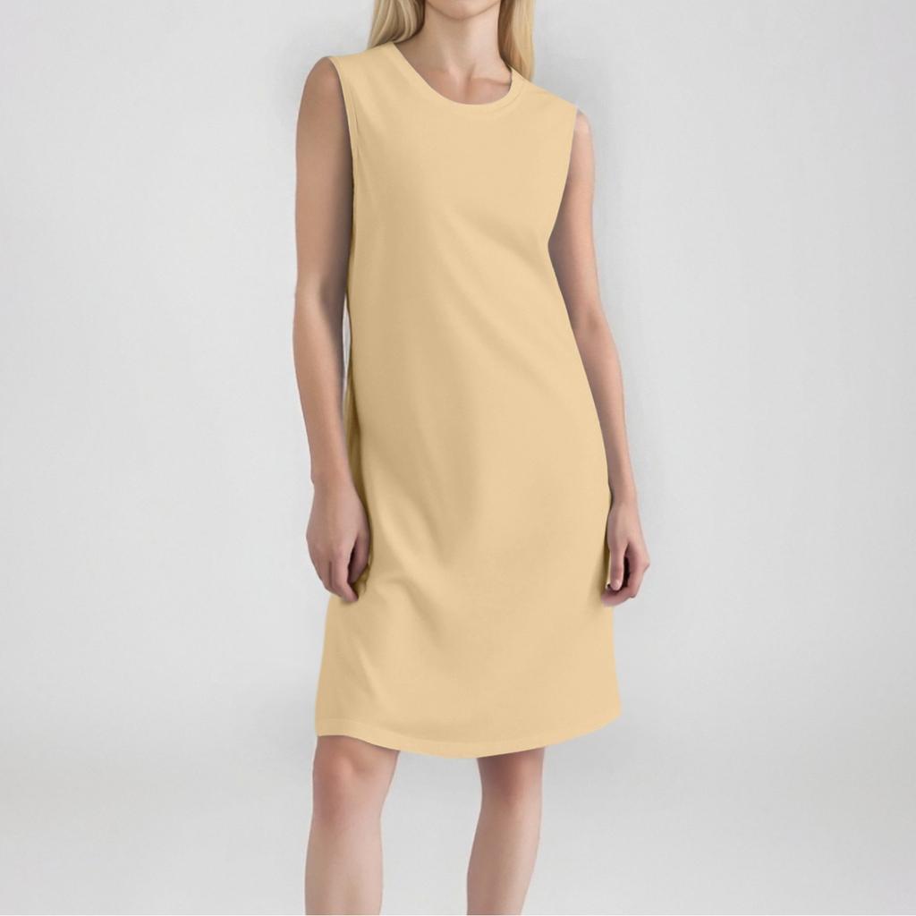 Women's Fashion Casual Color Round Neck Sleeveless Short Dress