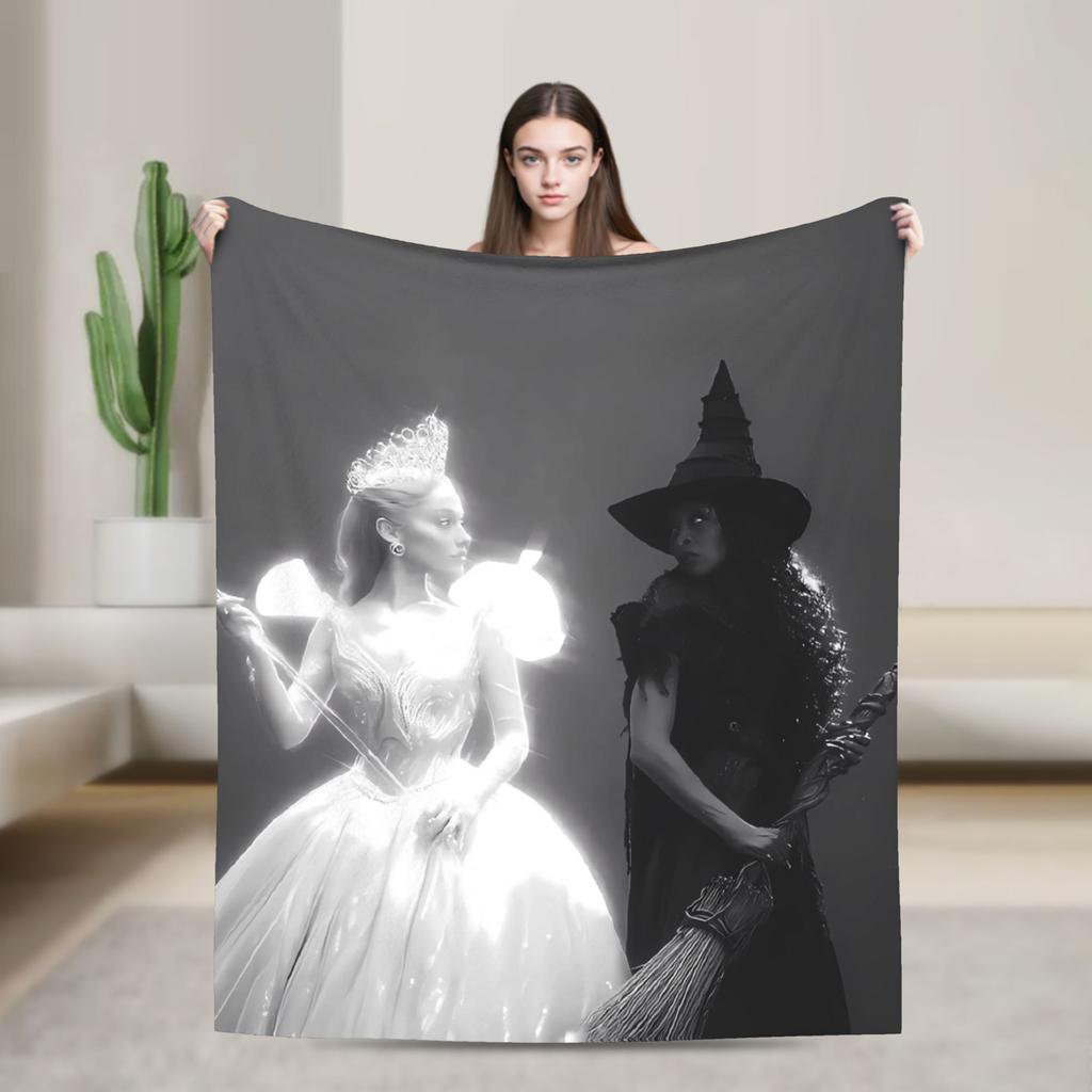 2025 New Wicked For Good Elphaba & Glinda Blanket Soft Plush Throw Blanket For Couch Chair Picnic Flannel Bedspread Bed Cover