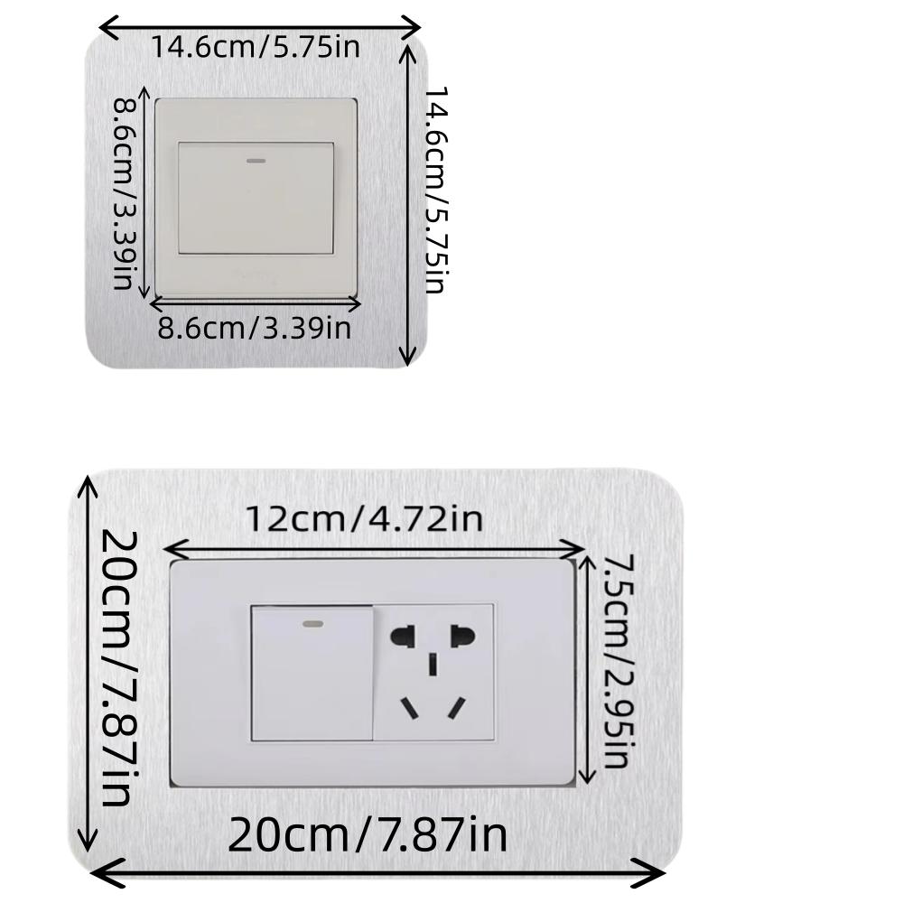 1pc 8.6cmX8.6cm/7.5cmX12cm Simple Living Room Decor Home Decoration Switch Stickers Wall Sticker Switch Protective