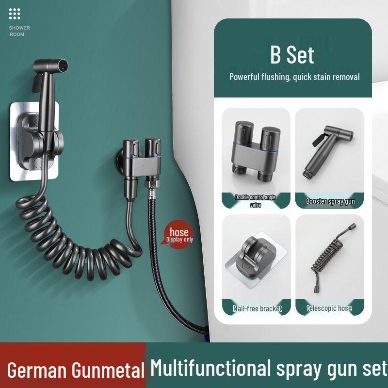 High-Pressure Stainless Steel Toilet Bidet Spray Set with Angle Valve