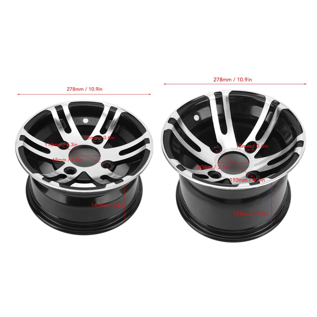 1Pc 10 Inch ATV Wheel Rim Universal High Strength ATV Aluminum Alloy Rim for Go Karts Golf Cart