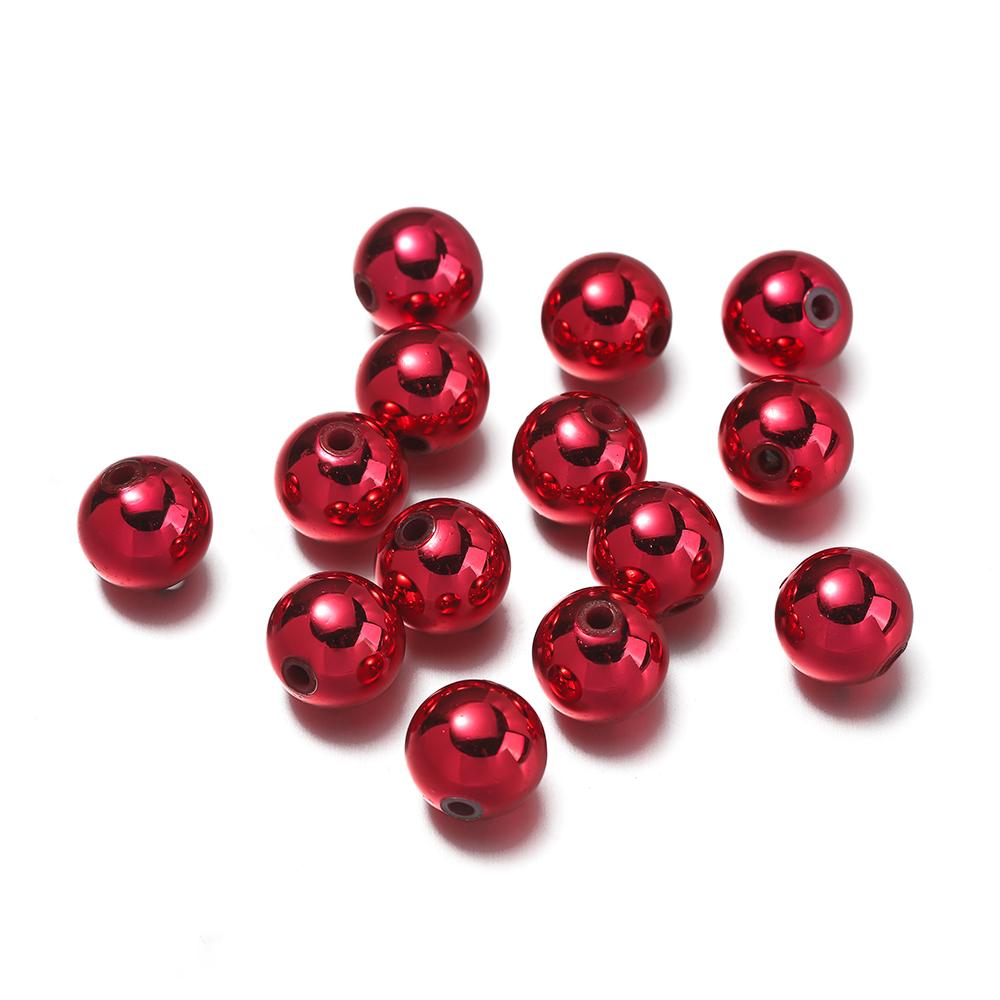 20-100pcs Christmas ABS Plastic Colorful Round Beads 6-12mm Spacer Loose Beads for DIY Earrings Bracelet Jewelry Making Supplies