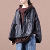 Plus Size Women Faux Leather Jacket Korean Style Loose Thick Padded Jackets Oversized Loose Casual Winter Warm Coats