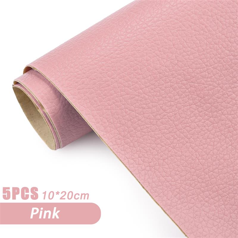 5Pcs 10*20cm Self-Adhesive Leather Stickers Strong Viscosity Artificial Litchi PU Leather Repair Patch For Sofa Car Seat Decals