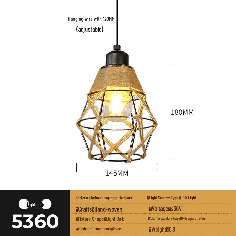 Zen Rattan Bamboo Woven Chandelier for Bedroom, Living Room, Bar, and Restaurant