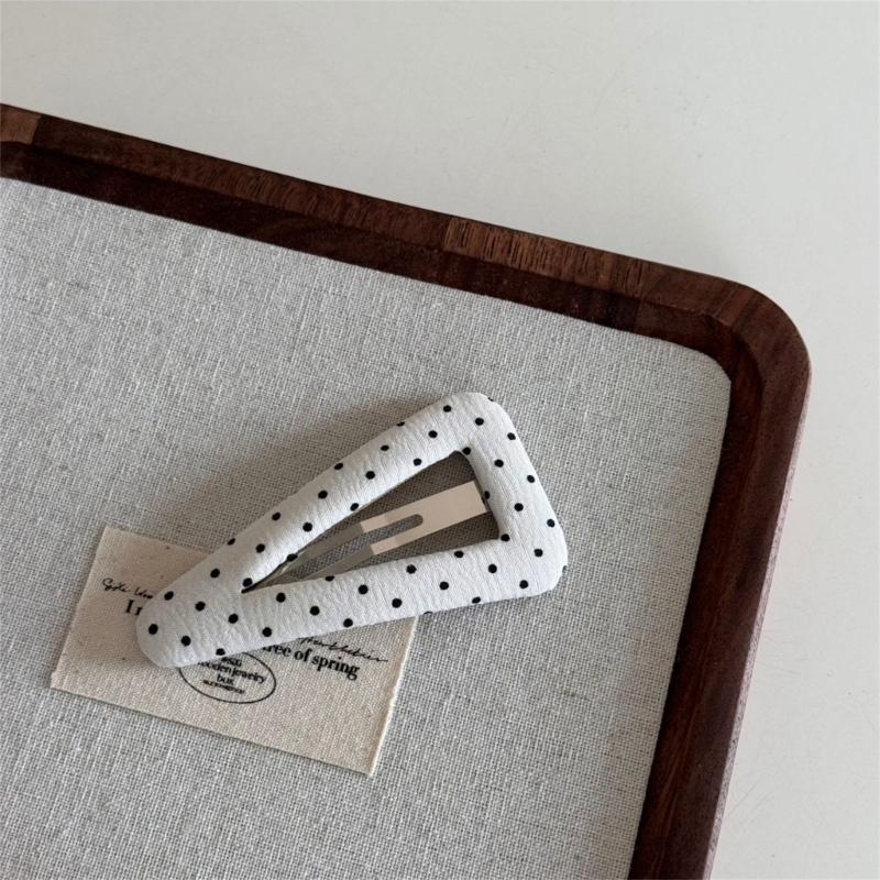 Traditional Korean Style Metallic Dotted Pattern Triangular Hair Accessories for Women Girls Barrettes