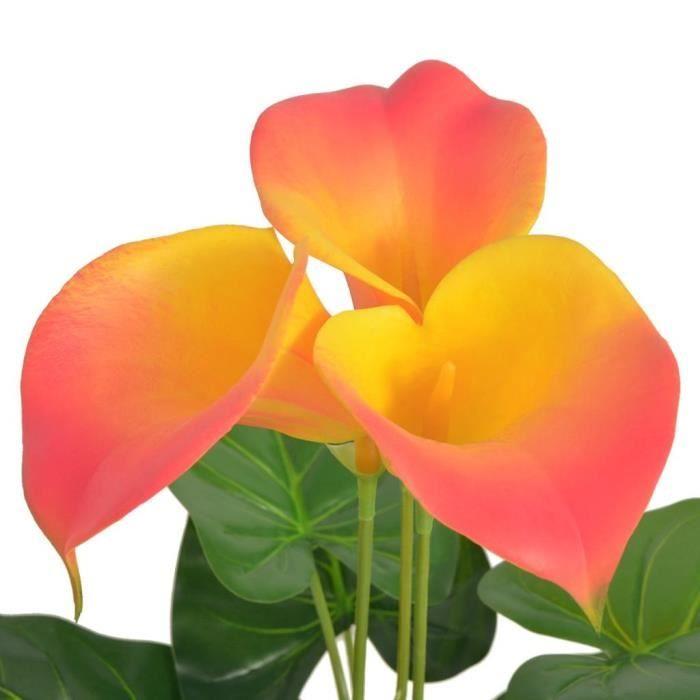 VidaXL Plante artificielle avec pot Lis Calla 45 cm Rouge et Jaune