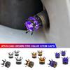 4 Pezzi Tappi Coprivalvole per Ruote Auto Pneumatici Copri Valvola Forma Corona Bling Diamante Stelo Pneumatico Tappi Valvole Polvere Camion Auto Moto Bicicletta Copri Aria