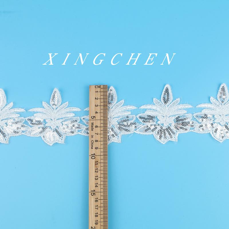 

9 см Автомобильные костяные бусины Кружево Свадебное платье Кружевная одежда Декоративная одежда Манжеты Вырез горловины Автомобильная кость Кружевная вышивка 3 #Mao Mao rope/silver piece/wide 8.5CM