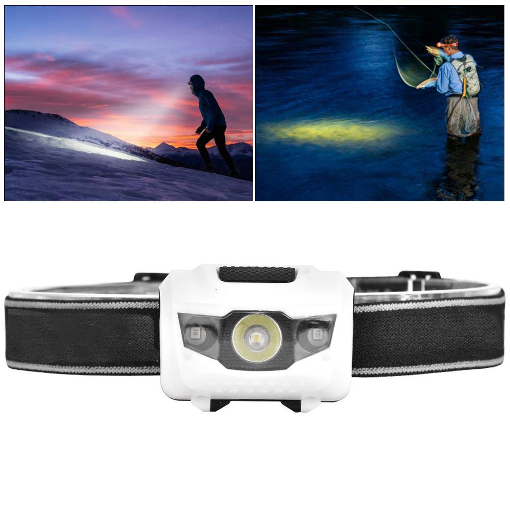 3W LED Stirnlampe Rotes und Weißes Licht Angel-Stirnlampe für Outdoor-Aktivitäten Picknick Wandern Bergsteigenweiß