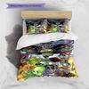 Plants Vs Zombies Chinesischer Stil Zombies und Pflanzen Cartoon Druck 3-teiliges Bettbezug-Set Spiel Anime Bettwäsche Schlafzimmer Dekoration Ohne Kissenkern Bettdecke