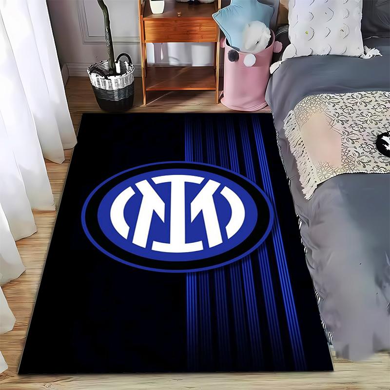 Black and Blue Logo Carpet Designed Floor Mat, Suitable As a Non-slip Mat for the Living Room or Bedroom Sofa