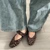 Fashion 2025 New Women Mouth Print Dress Ballerinas Flats Shoes Autumn Woman Leopard Retro Loafers Floral Leopard Mary Jane Shoes Female