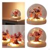 DIY Flower Bedside Lamp, Lamp with Dome Lighted Ambient Light, Desktop Ornament, Material