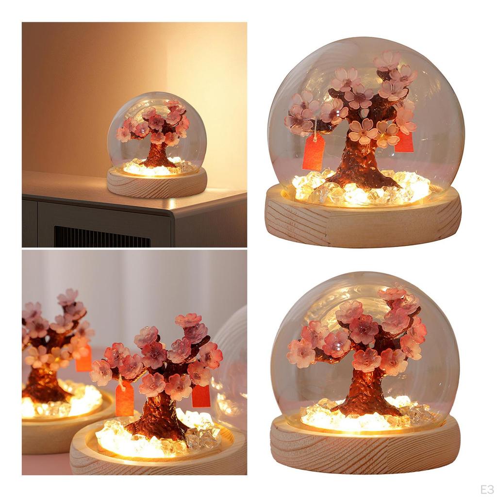 DIY Flower Bedside Lamp, Lamp with Dome Lighted Ambient Light, Desktop Ornament, Material