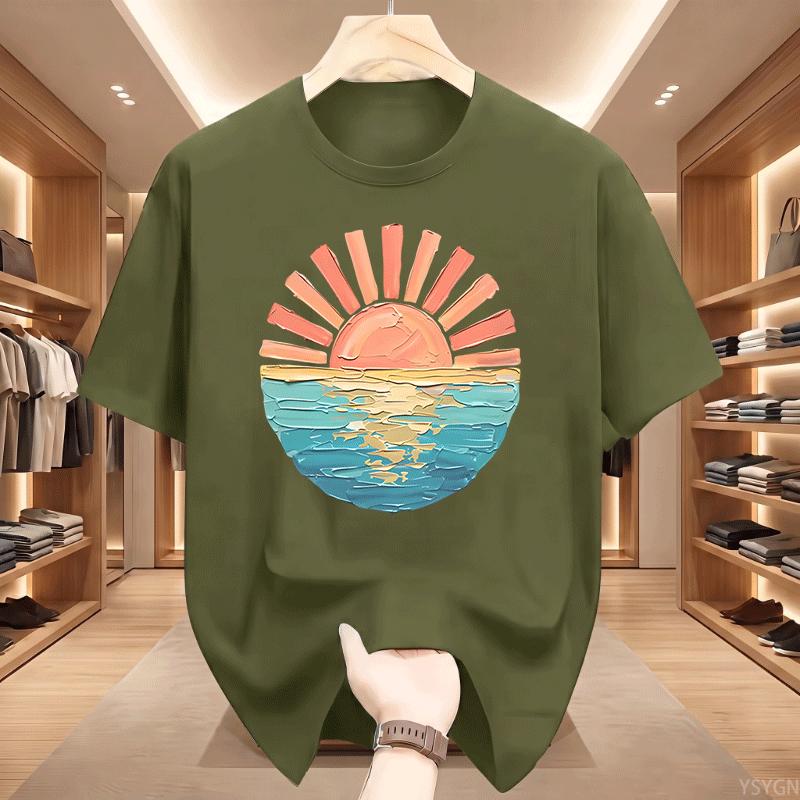 Sunset Beach Tshirt Coastal Ocean Graphic Tee Unisex Unisex Summer Vacation T Shirt Cute Travel Tee Unisex Round Neck Printed