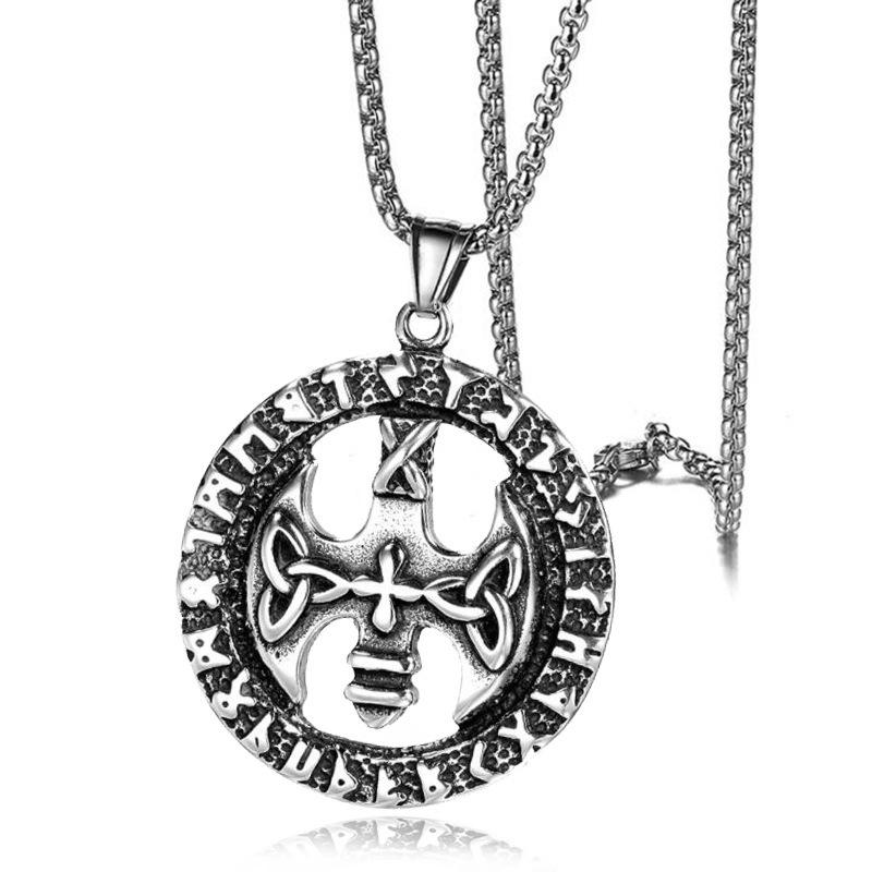 Gothic Titanium Steel Thor's Hammer Necklace Titanium Steel Men's Pendant Jewelry